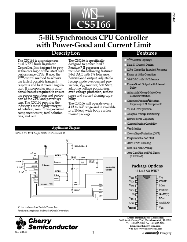 CS5166 Cherry Semiconductor Corporation