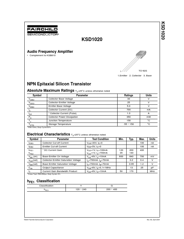 <?=KSD1020?> डेटा पत्रक पीडीएफ