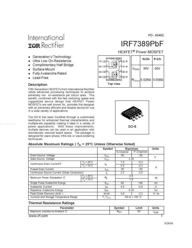 IRF7389PBF International Rectifier