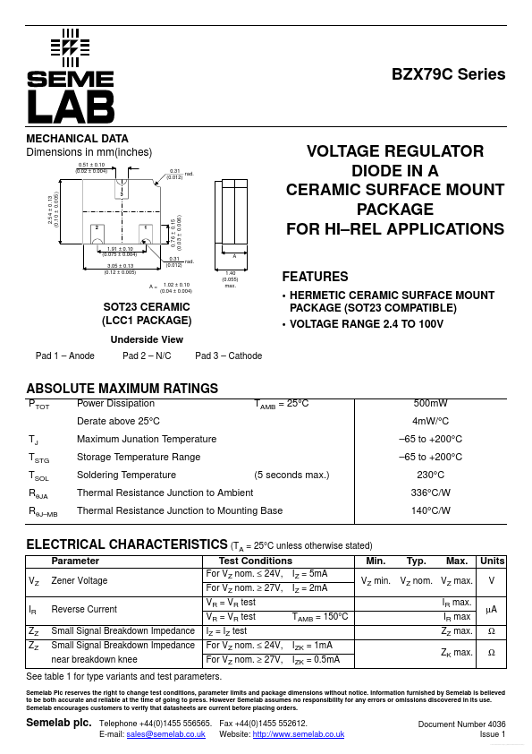 BZX79C2V4 Seme LAB