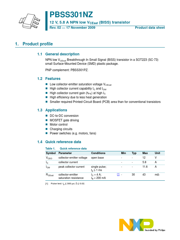 PBSS301NZ nexperia