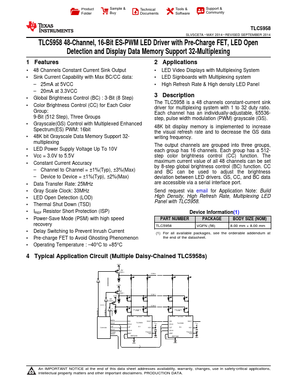 <?=TLC5958?> डेटा पत्रक पीडीएफ