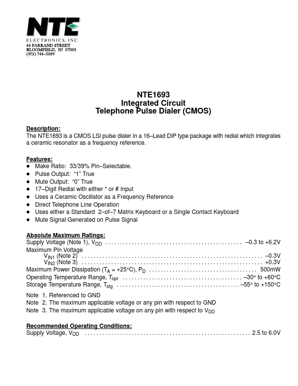 NTE1693