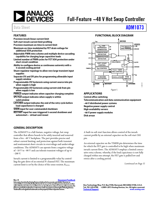 <?=ADM1073?> डेटा पत्रक पीडीएफ