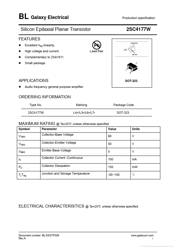 2SC4177W Galaxy Semi-Conductor