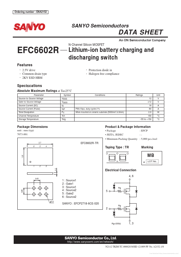 <?=EFC6602R?> डेटा पत्रक पीडीएफ