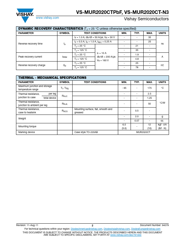 VS-MUR2020CTPbF