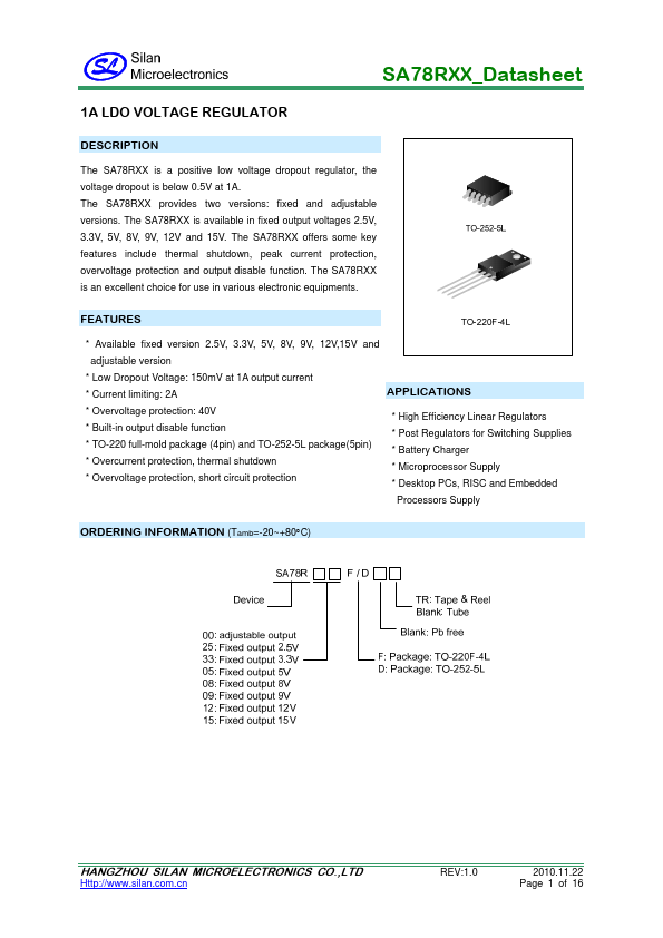 SA78R05D Silan Microelectronics