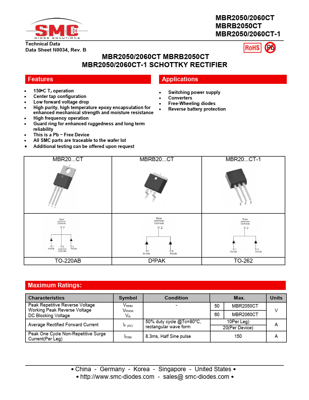 MBR2060CT SANGDEST MICROELECTRONICS