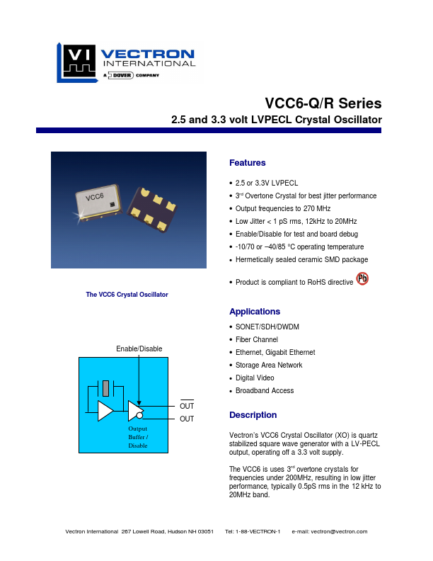 <?=VCC6-QAB-xxx?> डेटा पत्रक पीडीएफ