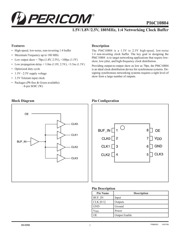 PI6C10804 Pericom Semiconductor