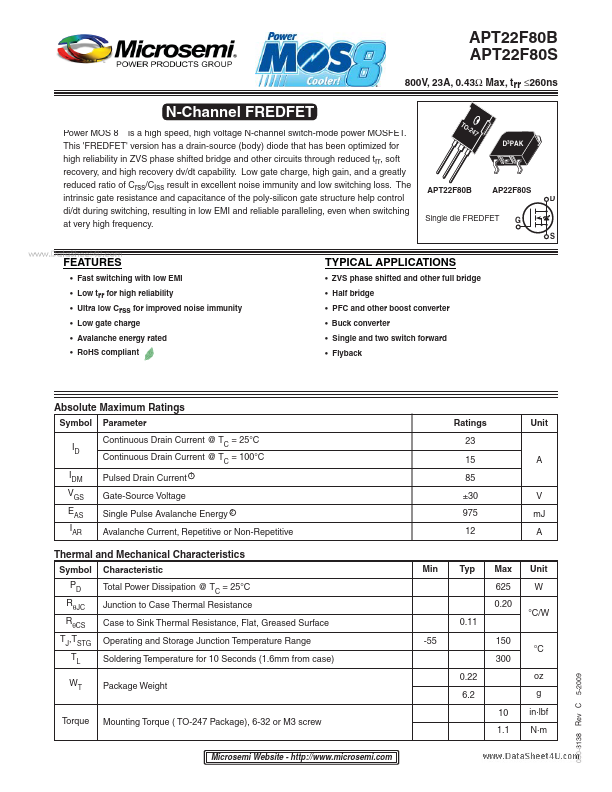 <?=APT22F80S?> डेटा पत्रक पीडीएफ