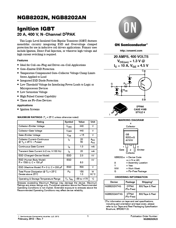 NGB8202AN ON Semiconductor