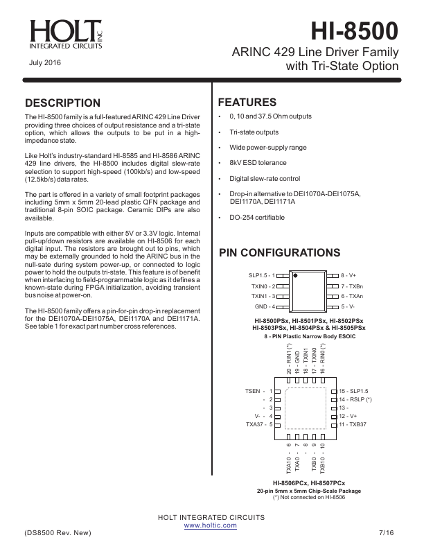 HI-8507 HOLTIC