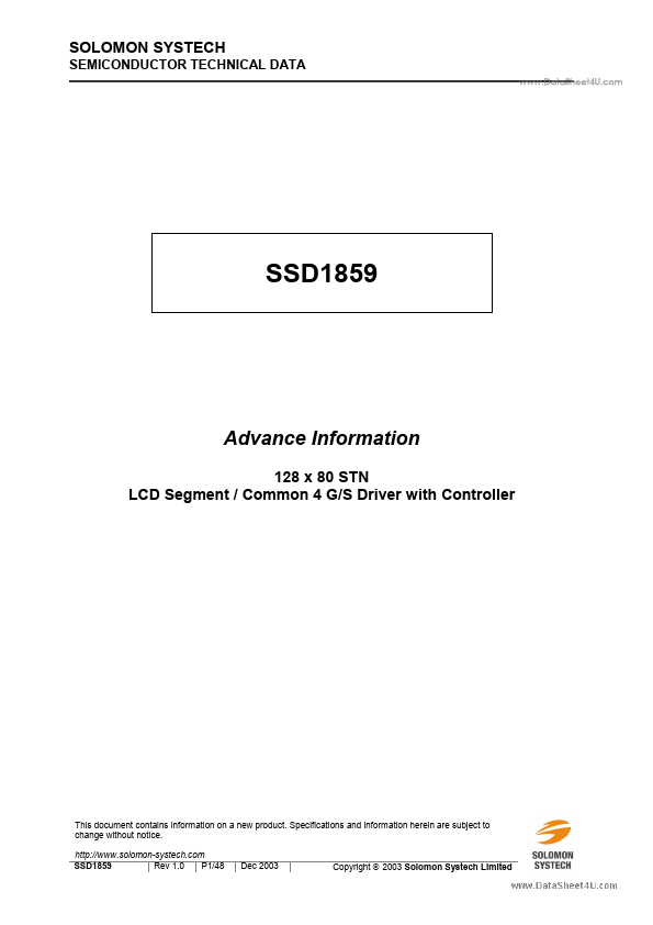 SSD1859 Solomon Systech