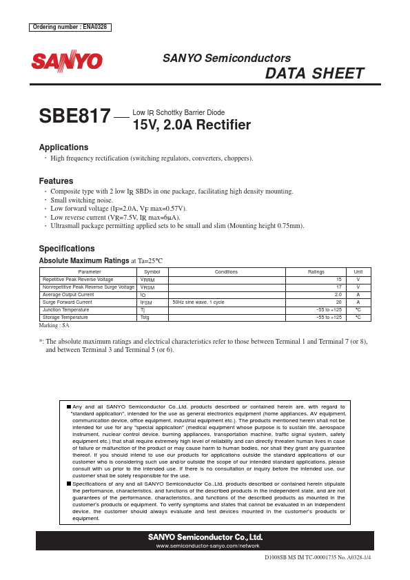 <?=SBE817?> डेटा पत्रक पीडीएफ