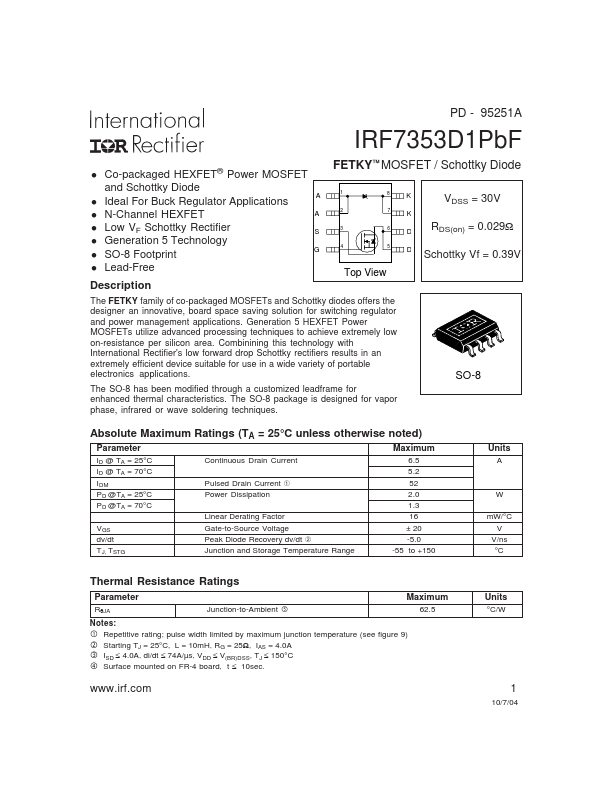 <?=IRF7353D1PbF?> डेटा पत्रक पीडीएफ