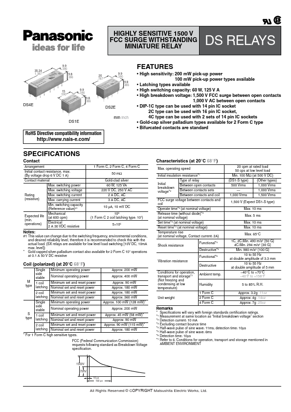 DS2E-M-DC24V Datasheet | Panasonic - Datasheetspdf.com