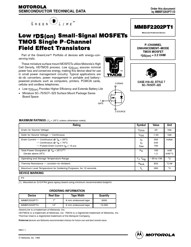 <?=MMBF2202PT1?> डेटा पत्रक पीडीएफ