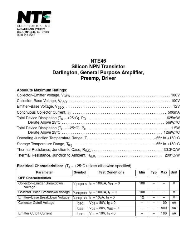 NTE46 NTE