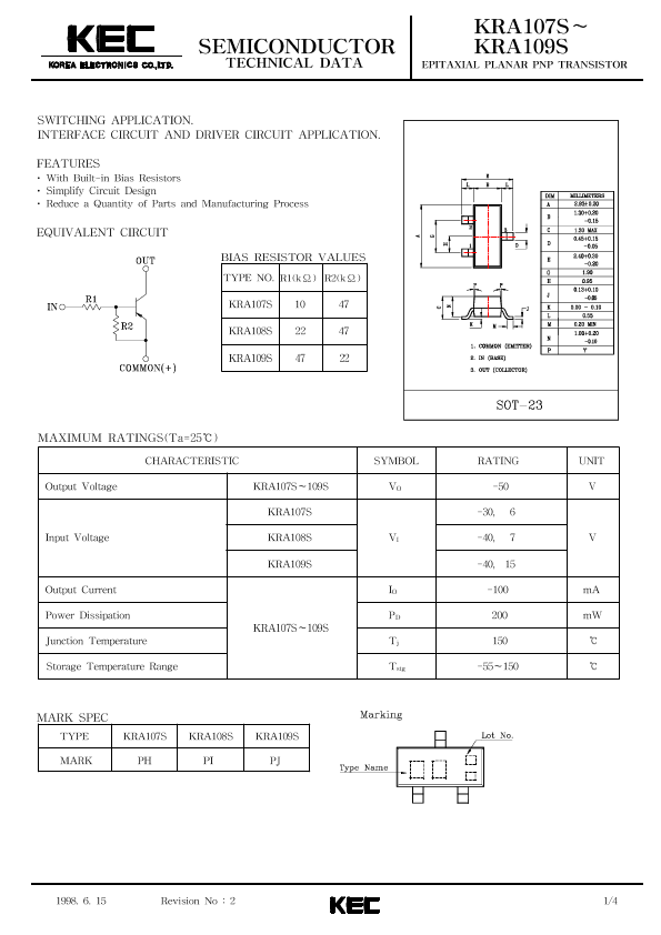 KRA108S Korea Electronics