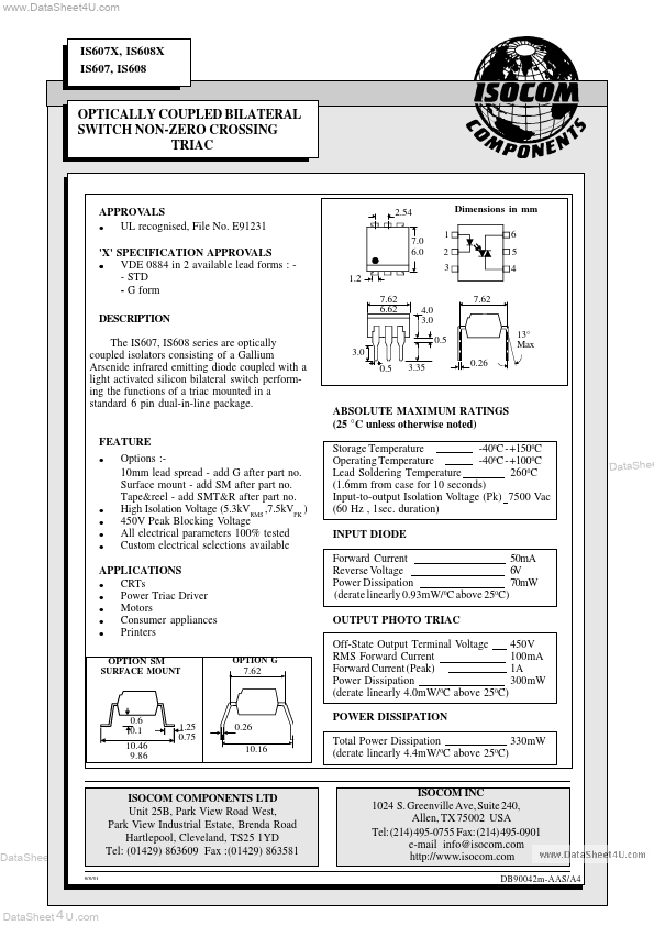 IS608x Isocom Components