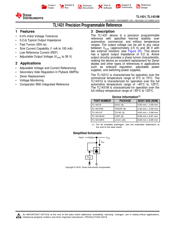 TL1431M Texas Instruments