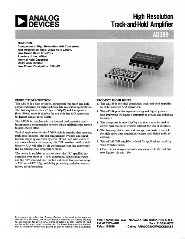 AD389 Analog Devices