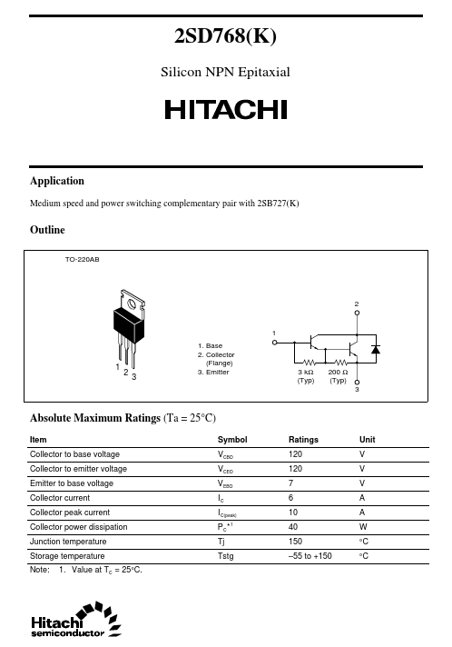 2SD768K Hitachi Semiconductor