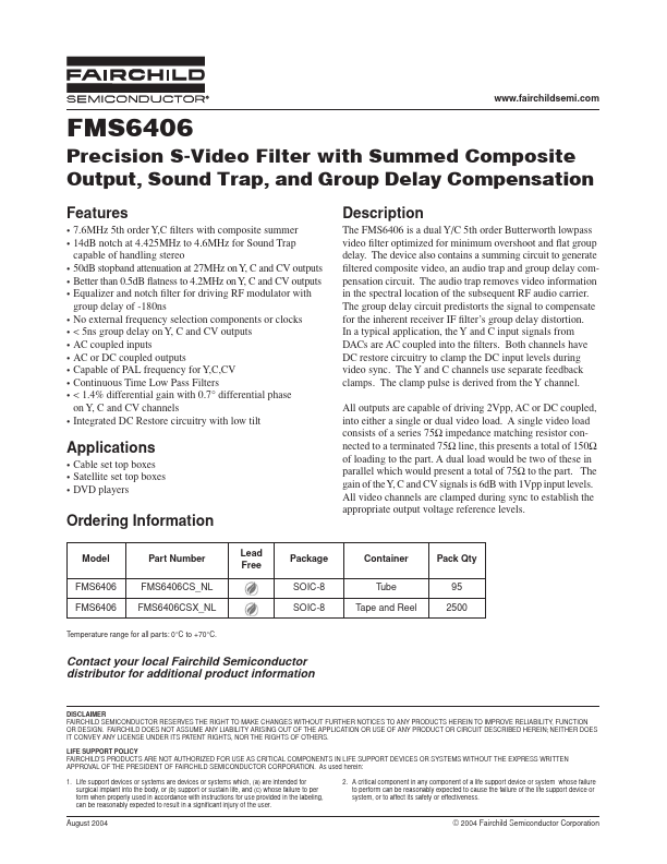 FMS6406CSX_NL Fairchild Semiconductor