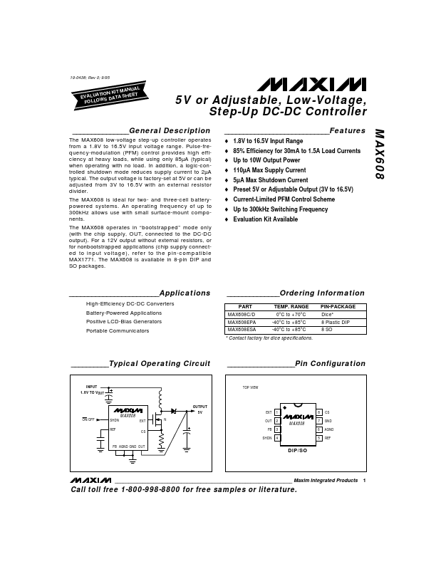 <?=MAX608?> डेटा पत्रक पीडीएफ