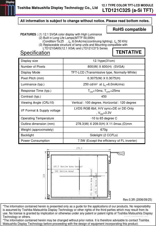 <?=LTD121C32S?> डेटा पत्रक पीडीएफ