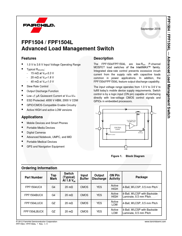 FPF1504L Fairchild Semiconductor