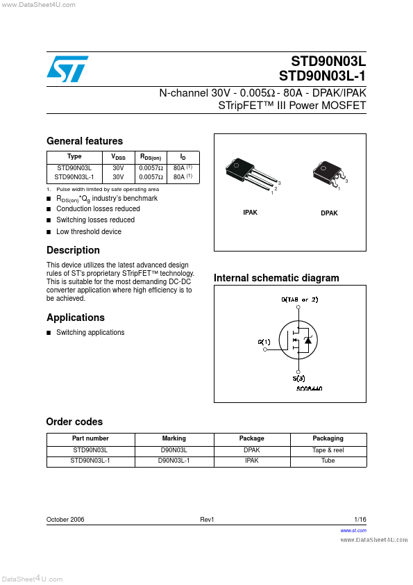 STD90N03L-1 ST Microelectronics