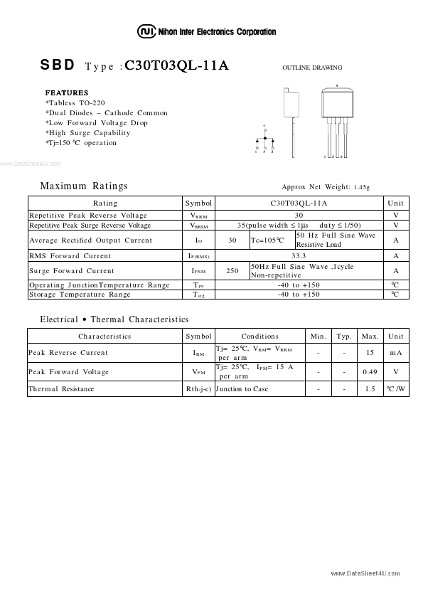 C30T03QL-11A Nihon Inter Electronics