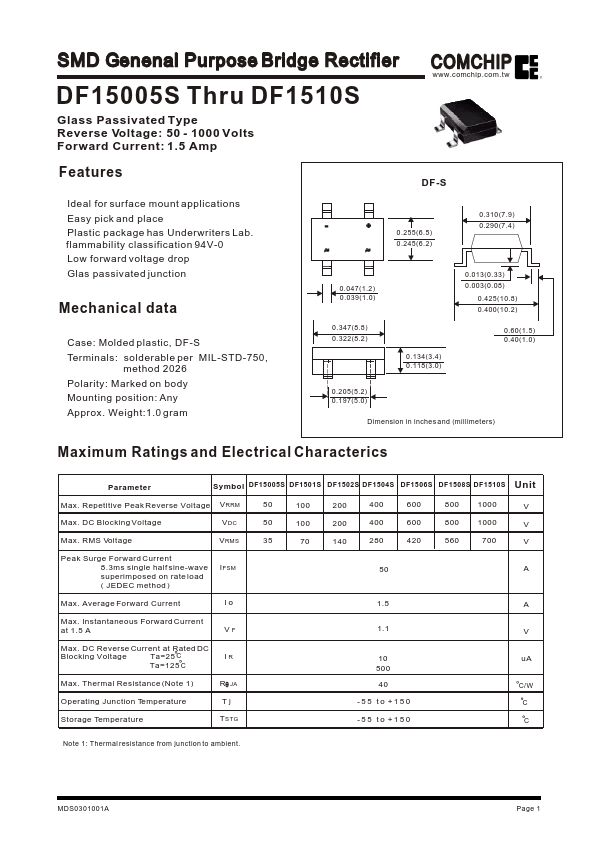 DF1504S Comchip Technology