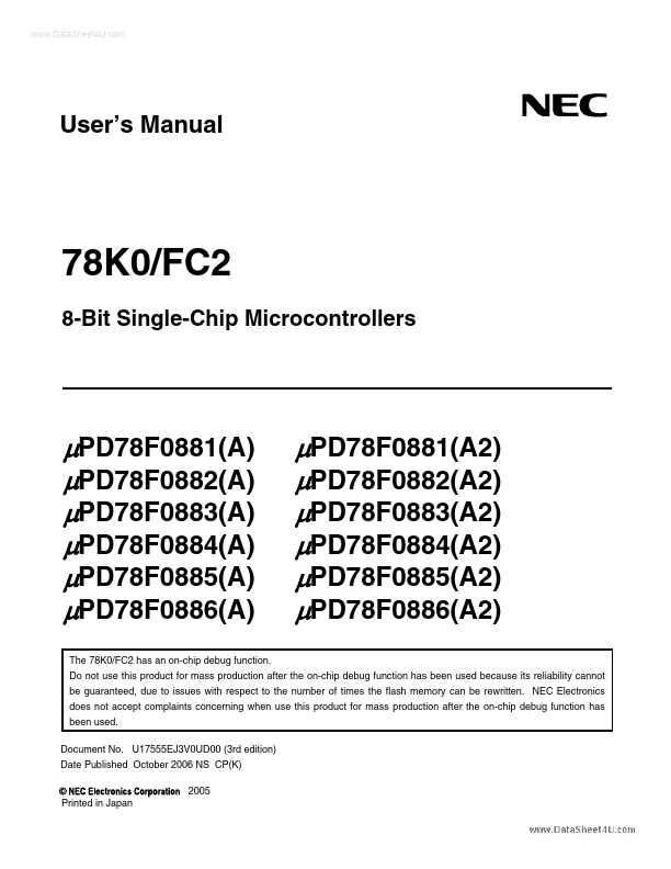 UPD78F0883A NEC