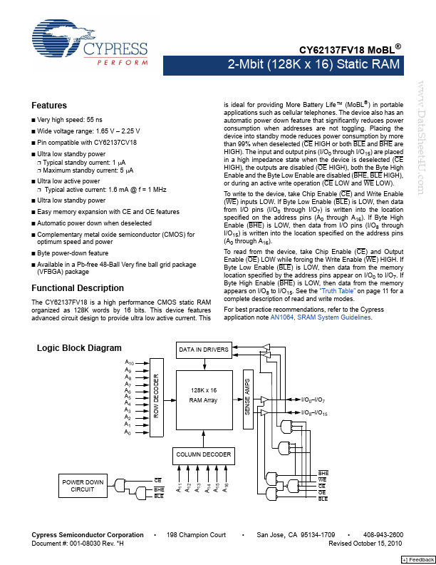 CY62137FV18