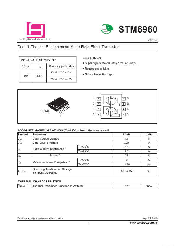 <?=STM6960?> डेटा पत्रक पीडीएफ