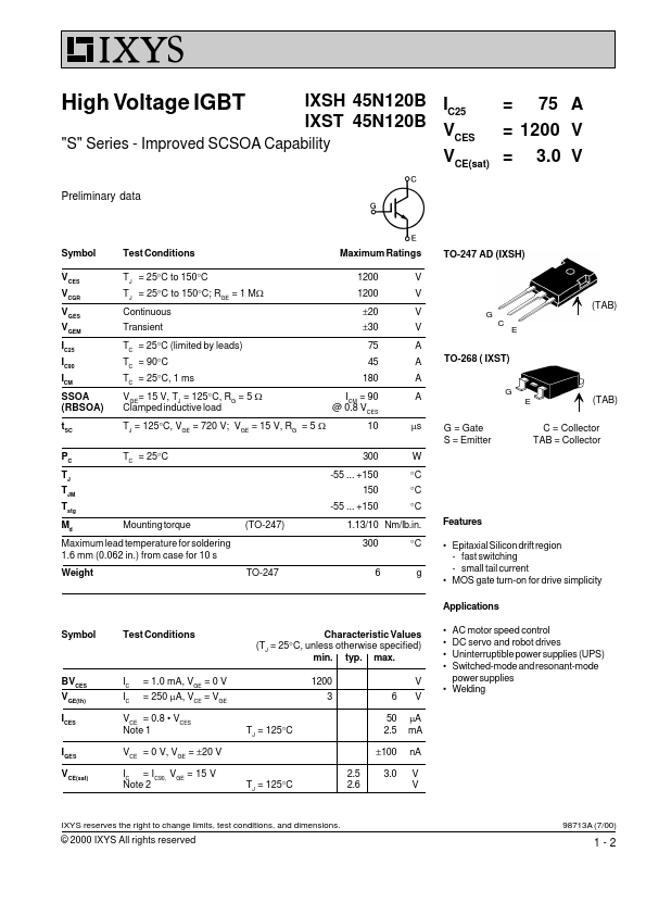 IXST45N120B