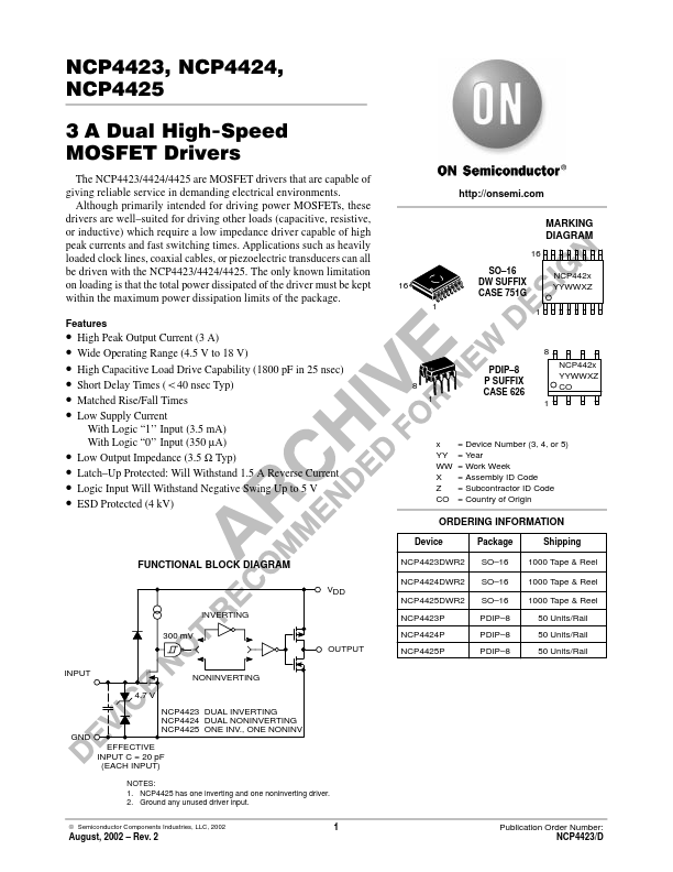 NCP4424 ON Semiconductor