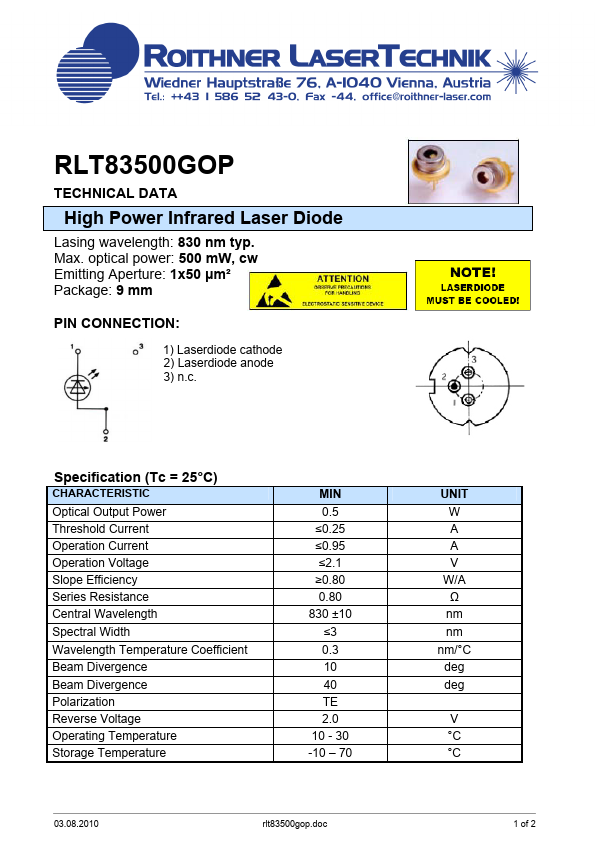 RLT83500GOP Roithner
