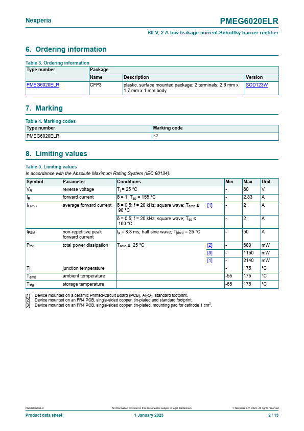 PMEG6020ELR