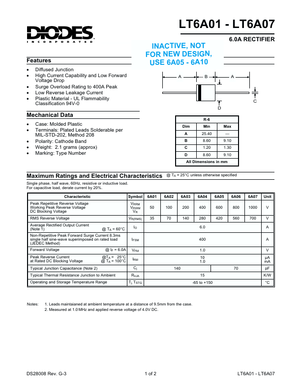 6A04 Diodes Incorporated