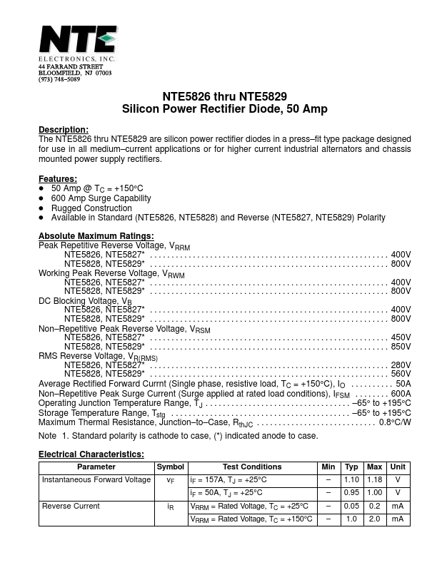 NTE5826 NTE Electronics