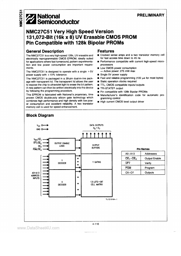<?=NMC27C51?> डेटा पत्रक पीडीएफ