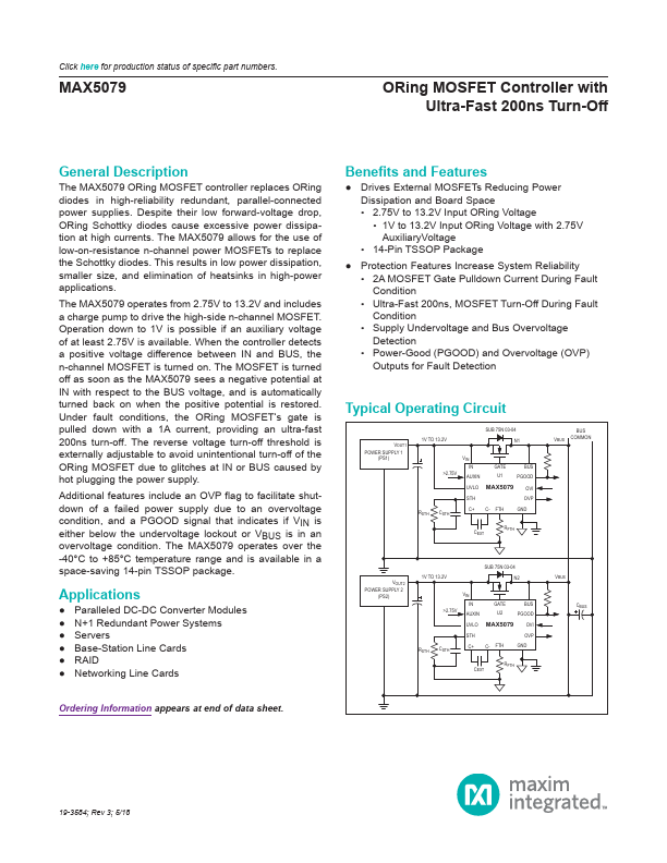 MAX5079 Maxim Integrated Products