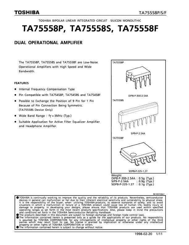 <?=TA75558S?> डेटा पत्रक पीडीएफ