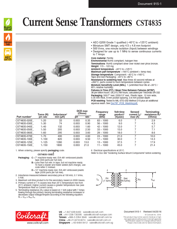 CST4835-070EC Coilcraft