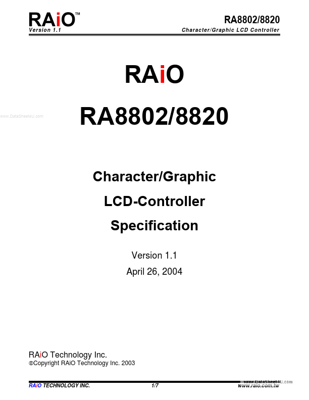 RA8820 RAIO Technology